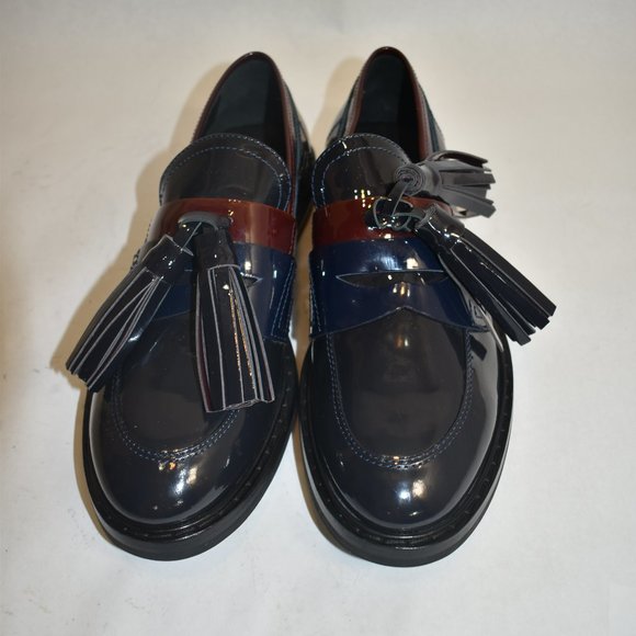 Agl Shoes Agl Tassle Penny Loafer Patent Leather Red Blue Black 395